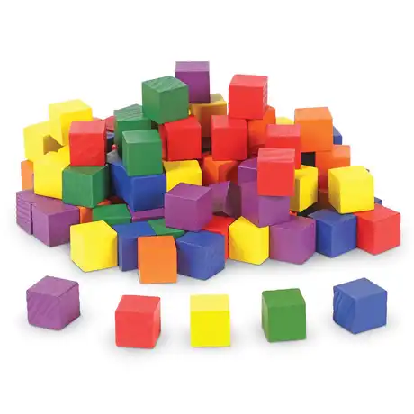 Дървени цветни кубчета,Learning Resources,LER 0136
