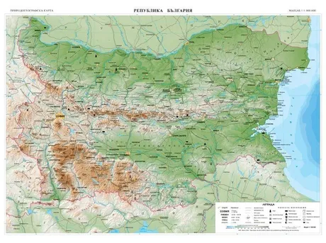 Стенна карта на България - физиког.70/100