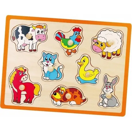 Пъзел с дръжки - Животните от Фермата от Viga toys