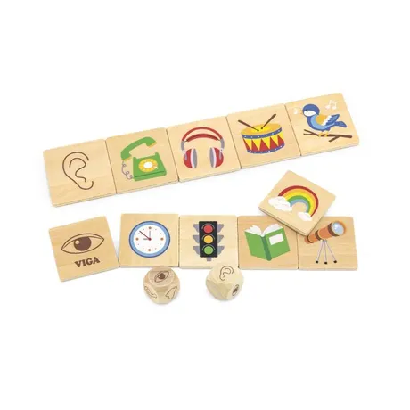 Дървена игра за запознаване със сетивата от Viga toys