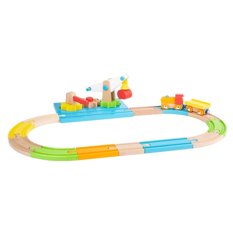 Дървено влакче-играчка Junior Crane Small Foot, 11494