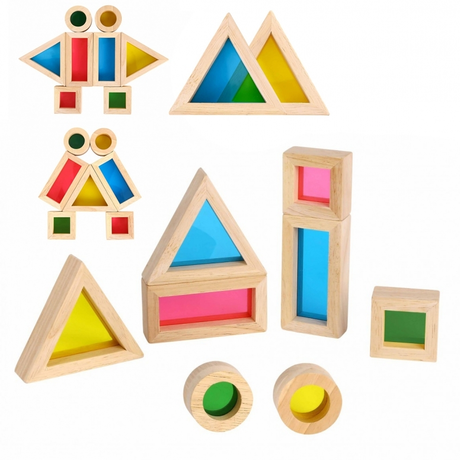 Цветни дървени блокчета Tooky toy