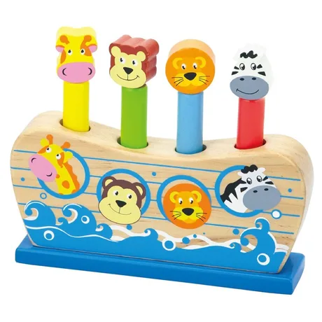 Дървена играчка с подскачащи животни от Viga toys