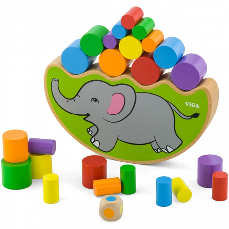 Дървена играчка за баланс - Слонче - образователни играчки