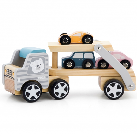 Дървен камион с три коли PolarB от Viga toys