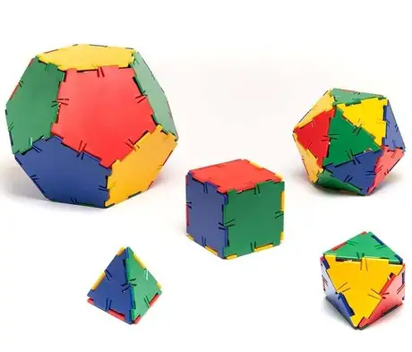 Конструктор Polydron (малък размер) - Геометрични фигури (50 части)