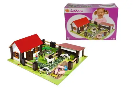 Дървена ферма Eichhorn, малка, с животни