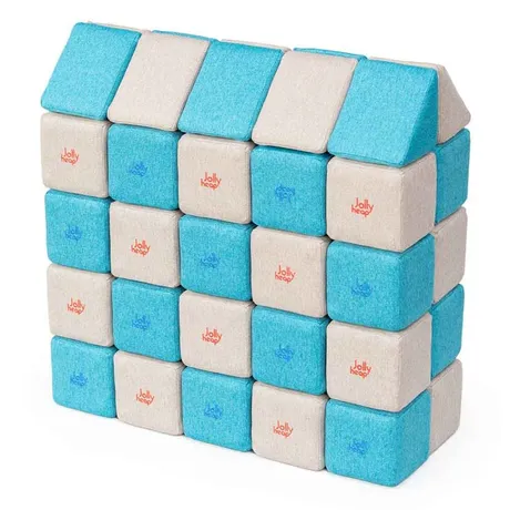 JollyHeap Medium Магнитни кубчета 1323 50 бр. Сиво / тюркоаз