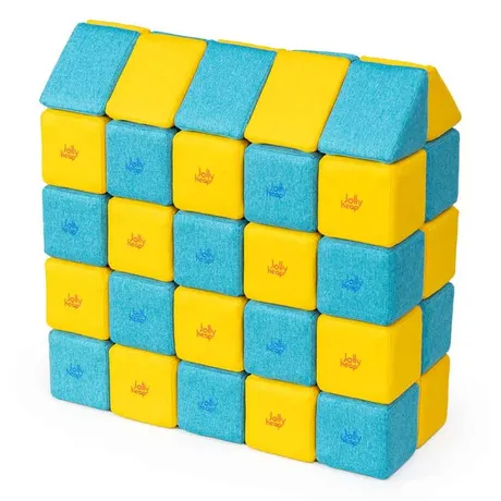 JollyHeap Medium Магнитни кубчета 1623 50 бр. Жълто / тюркоазено