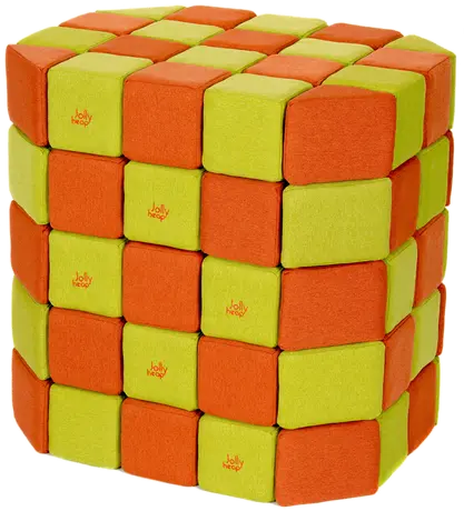 JollyHeap BASIC Магнитни кубчета 1125 100 бр. Зелено / оранжево
