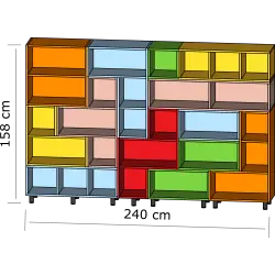 СЕКЦИЯ ТЕТРИС 240X35 Н=158СМ ВАРИАНТ 8