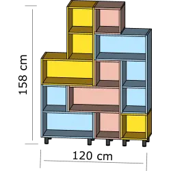 СЕКЦИЯ ТЕТРИС 120X35 Н=158СМ ВАРИАНТ 7