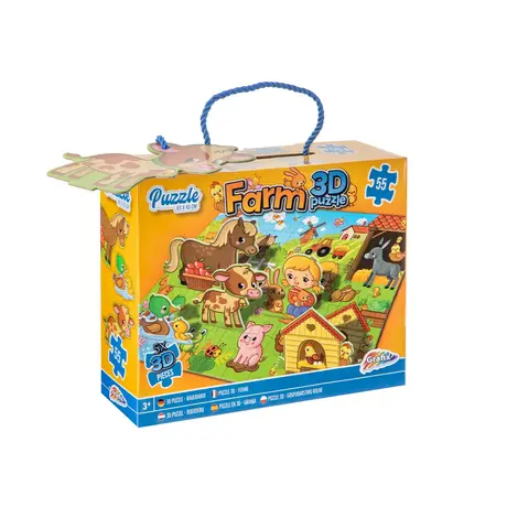 Moxy 3D пъзел Ферма, 63 х 43 cm, 55 части
