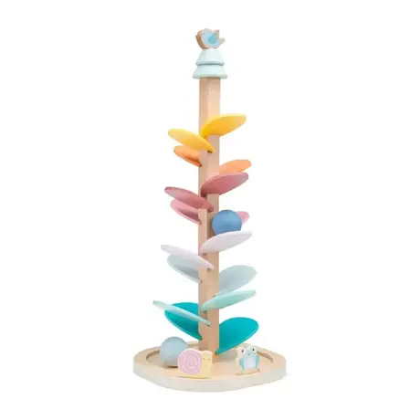 Дървено музикално дърво с топчета New Classic Toys – писта за фина моторика и координация