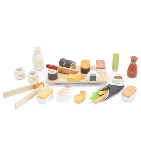 Дървен суши комплект за ролеви игри – Аксесоар на детска кухня за игра New Classic Toys