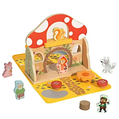 Игра с дървени фигури в куфарче – Червената шапчица Tooky Toy