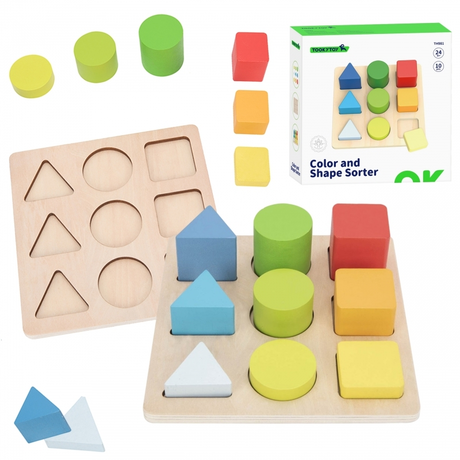 Tooky Toy Монтесори пъзел с геометрични фигури
