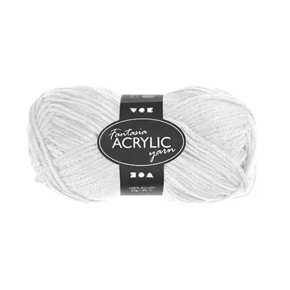 Прежда, бяла, акрилна,50 g