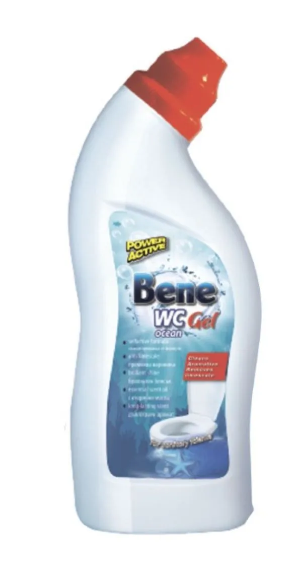 Bene Препарат за почистване на тоалетна, гел, океан, 750 ml, син