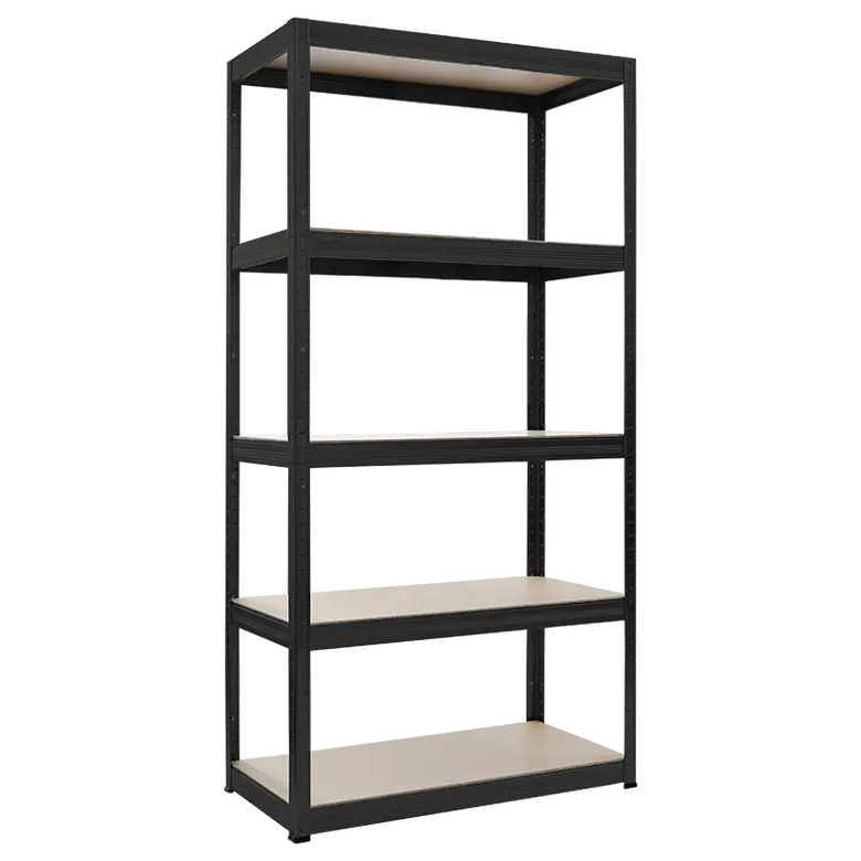 Метален стелаж STAR 180x90x40 см, до 350 кг на рафт - черен