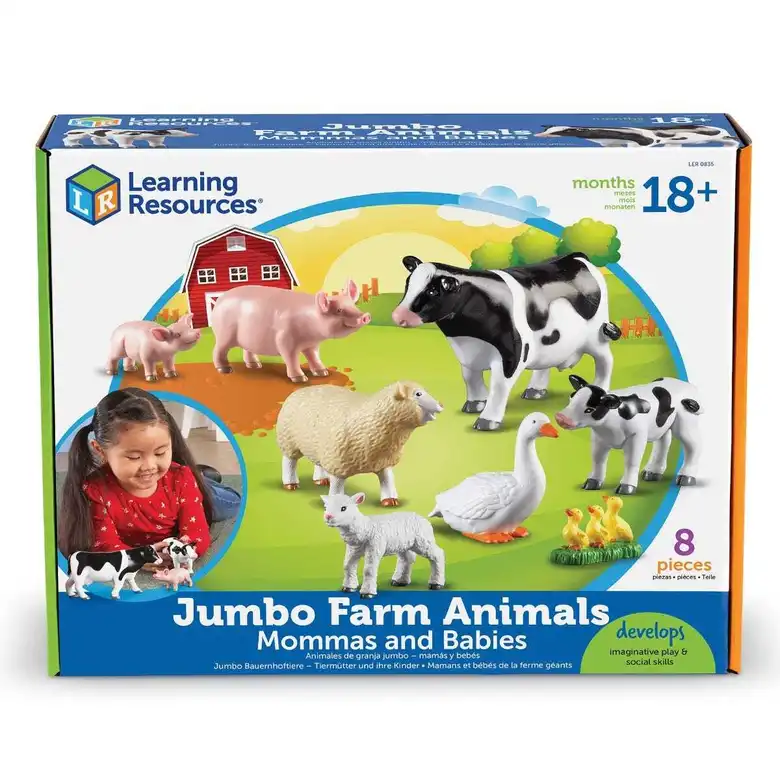 JUMBO Животни от фермата - животните с техните малки Learning Resources, LER 0835
