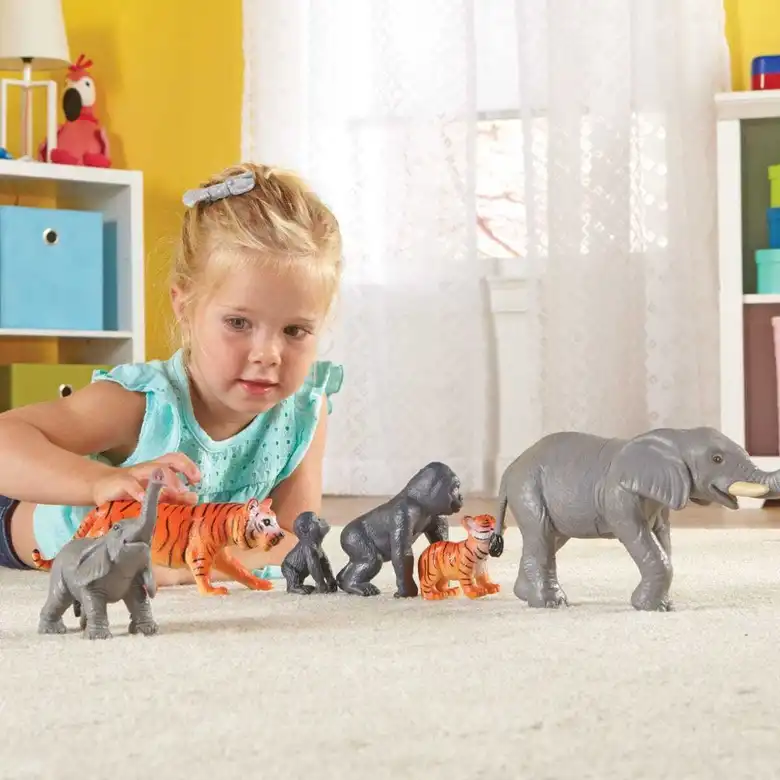 JUMBO Животни от джунглата -животните и техните малки Learning Resources, LER 0839