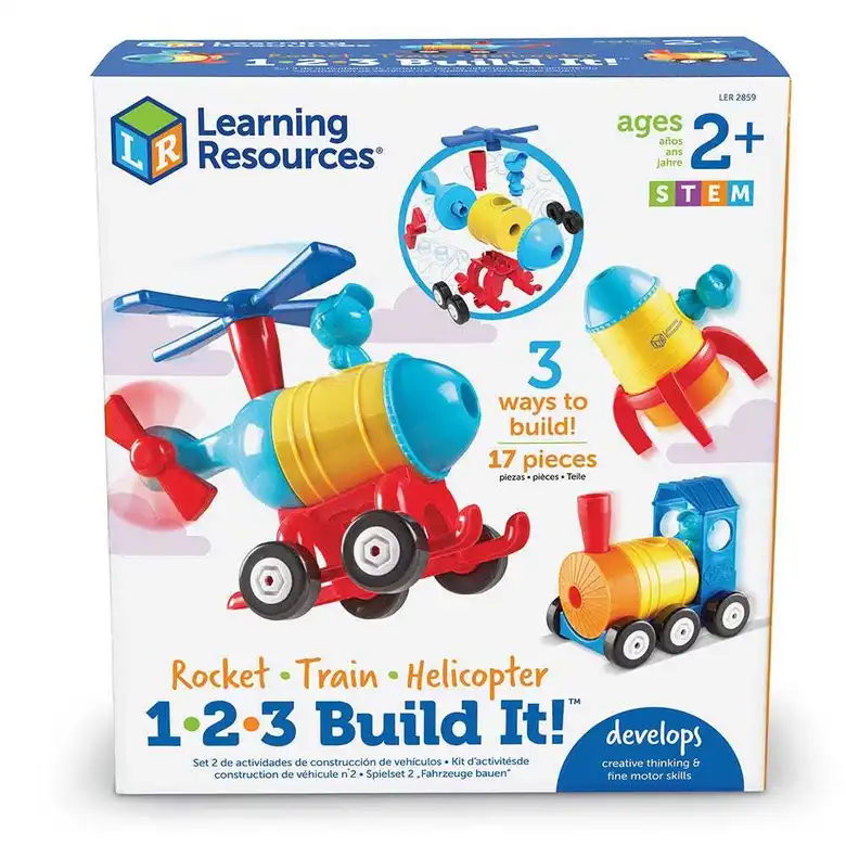 1-2-3 Изградете го! - Ракетен влак-хеликоптер ,Learning Resources,LER 2859