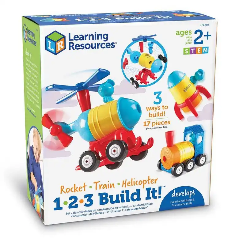 1-2-3 Изградете го! - Ракетен влак-хеликоптер ,Learning Resources,LER 2859