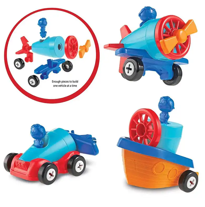 1-2-3 Изградете го! Автомобил-самолет-лодка,Learning Resources,LER 2840