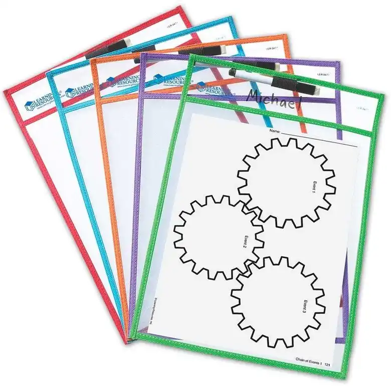 Комплект почистващи се джобове 5 бр.,Learning Resources,LER 0477