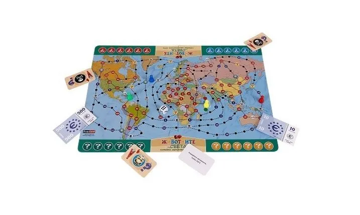 Картонена игра - Животните по света 80 Въпр.
