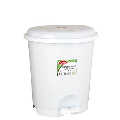 Planet Кош за отпадъци, с педал, пластмасов, 12 L, 22 L, 50 L, бял