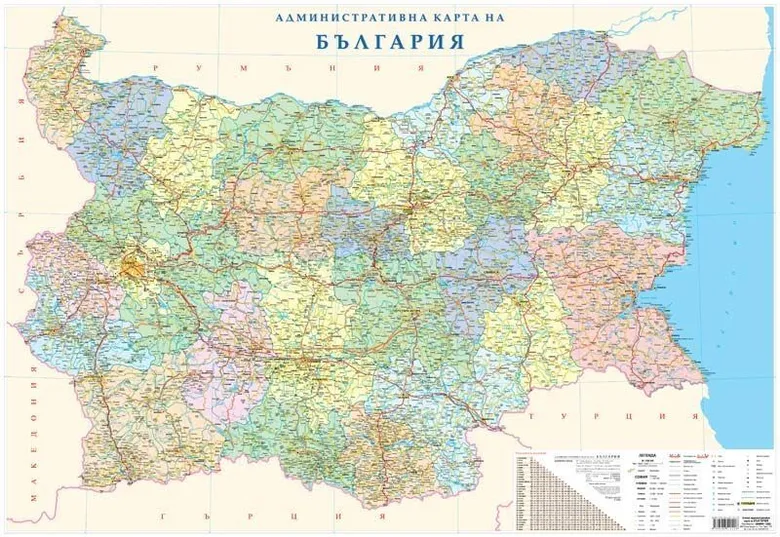 Стенна карта на България- администр.70/100 