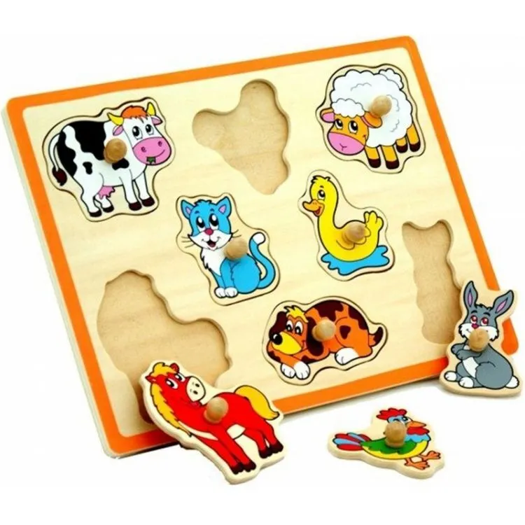 Пъзел с дръжки - Животните от Фермата от Viga toys