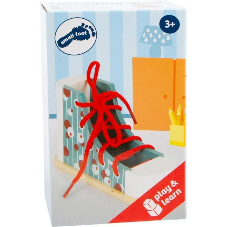 Small Foot Обувка за нанизване, дървена, 15 х 6 х 8 cm