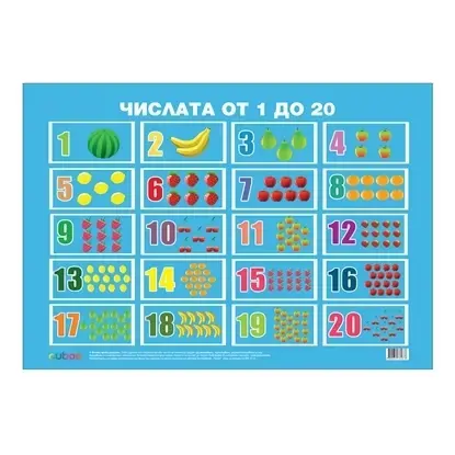 Cubos Ученическо табло ''Цифрите от 1 до 20'', ламинирано, 50 x 70 cm