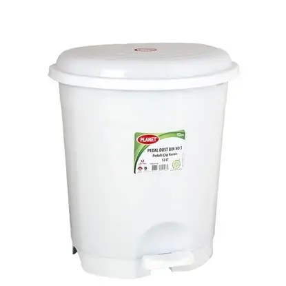 Planet Кош за отпадъци, с педал, пластмасов, 12 L, 22 L, 50 L, бял