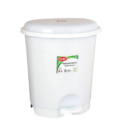 Planet Кош за отпадъци, с педал, пластмасов, 12 L, 22 L, 50 L, бял