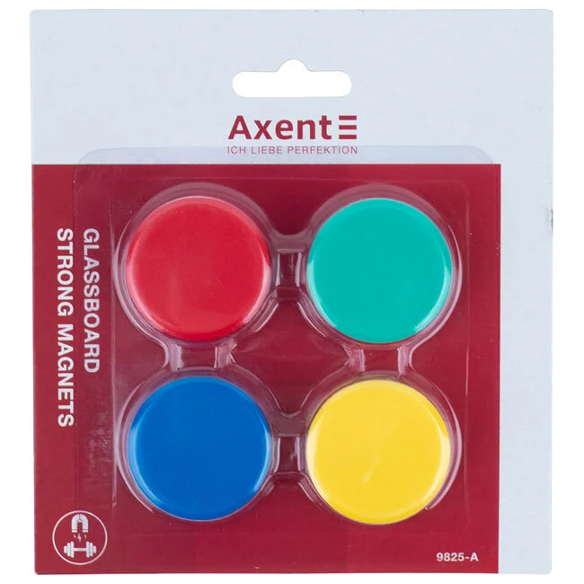 Магнити Axent Extra Strong Ф30 за стъклена дъска 4 бр.