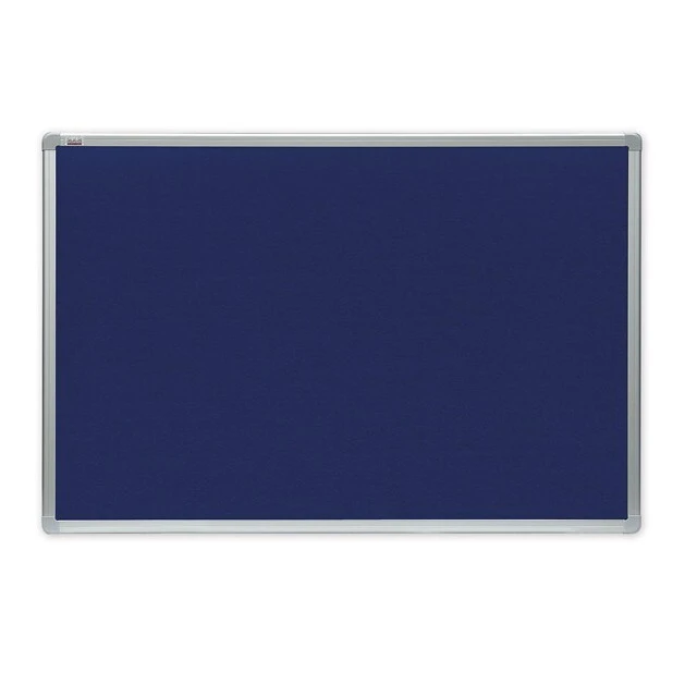 Коркова  дъска с алуминиева рамка със  синьо  покритие Bi-Office 90x120