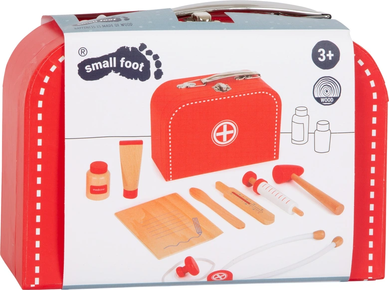  Small Foot Комплект за игра Докторско куфарче, дървено, 9 части,11183