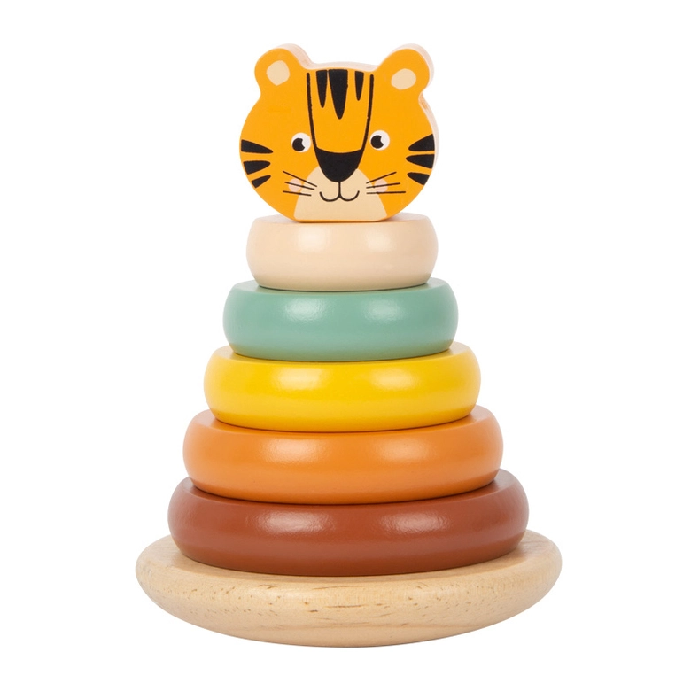 Small Foot Кула Тигър, с форми за нанизване, дървени, 11706