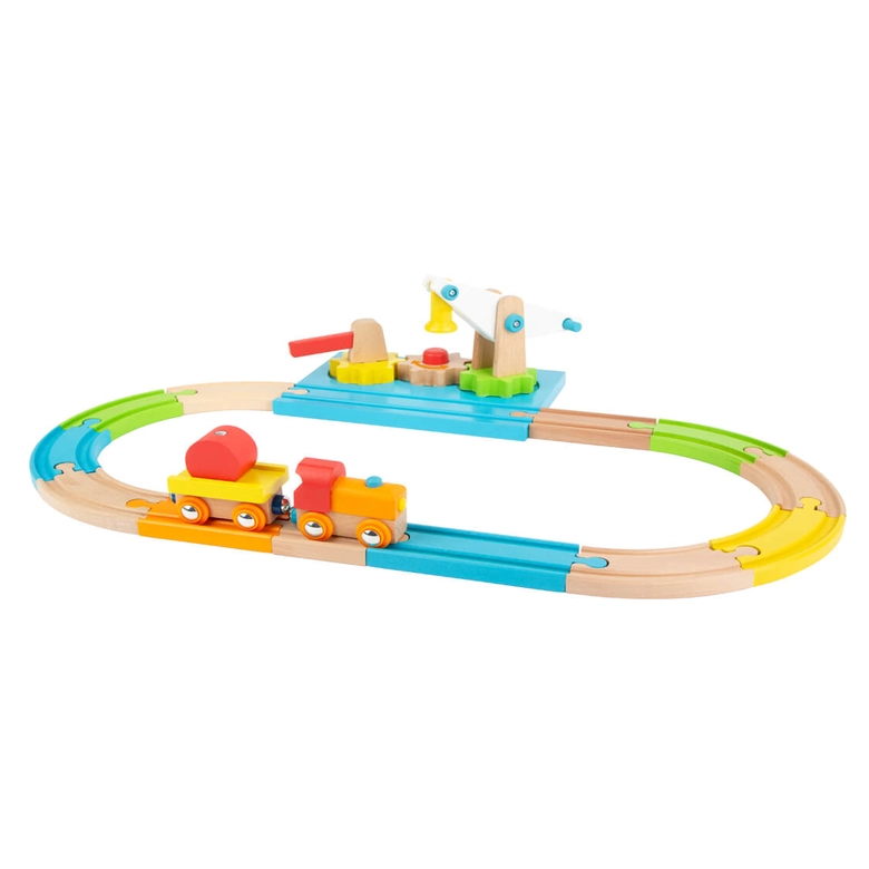 Дървено влакче-играчка Junior Crane Small Foot, 11494