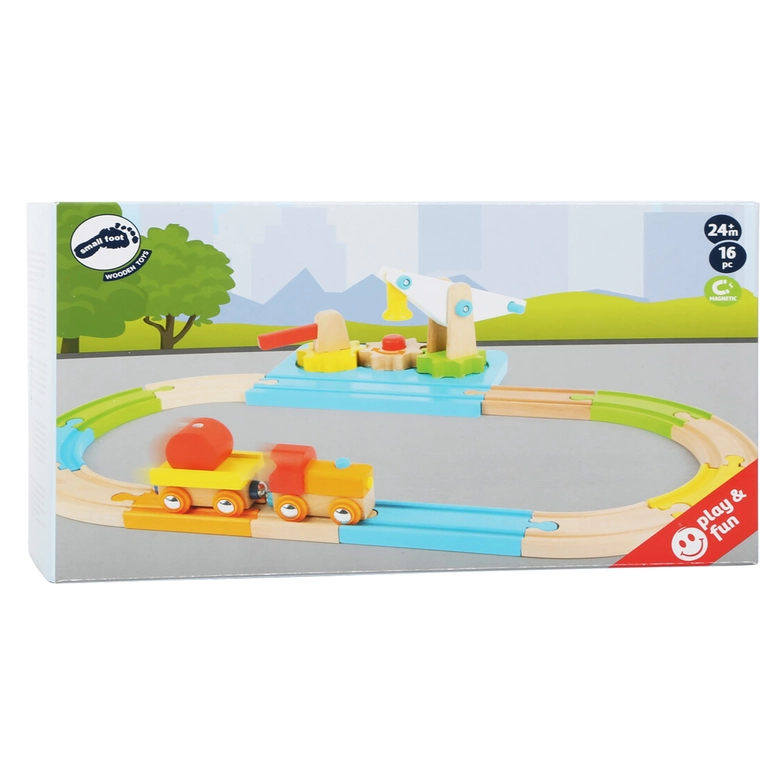 Дървено влакче-играчка Junior Crane Small Foot, 11494