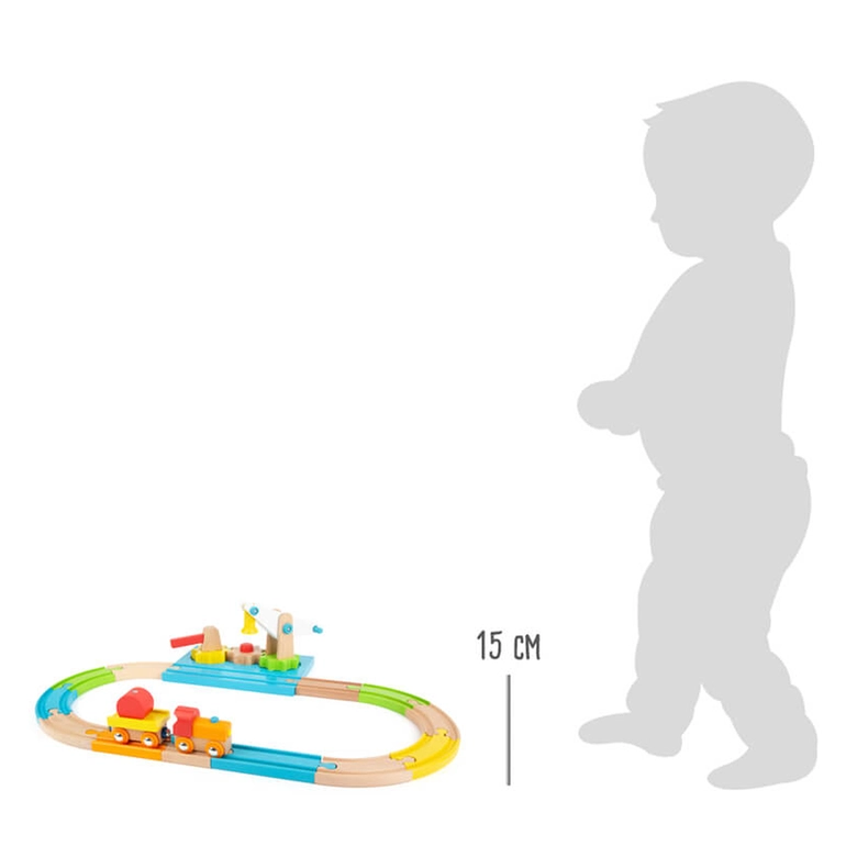 Дървено влакче-играчка Junior Crane Small Foot, 11494