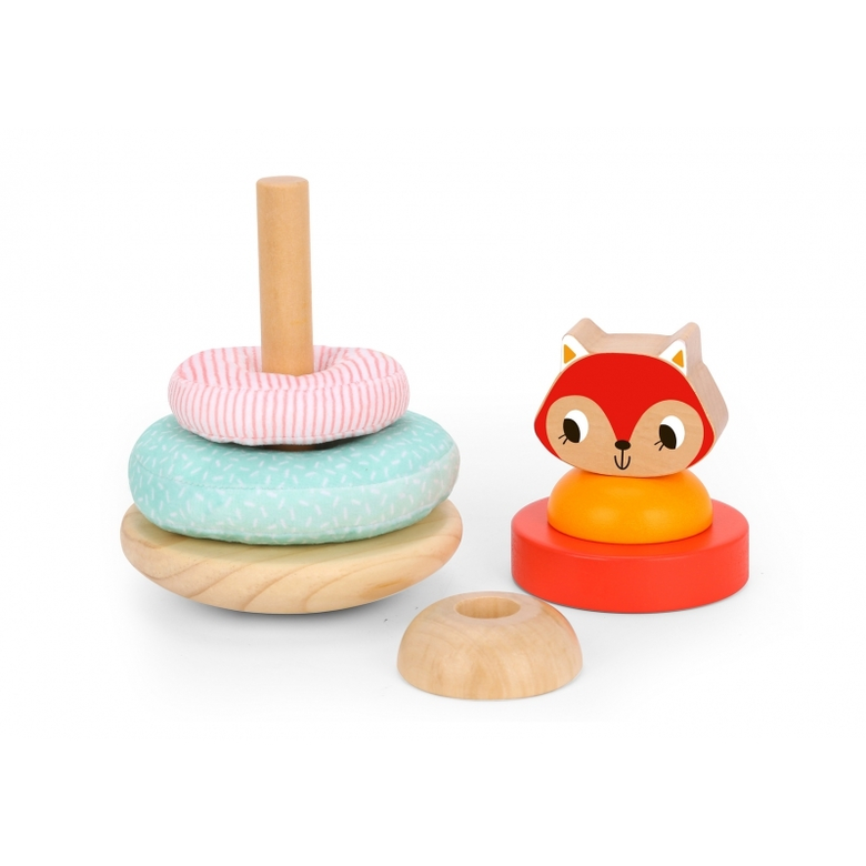 Tooky toy цветна пирамида с различни рингове Лисица