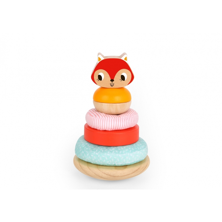 Tooky toy цветна пирамида с различни рингове Лисица