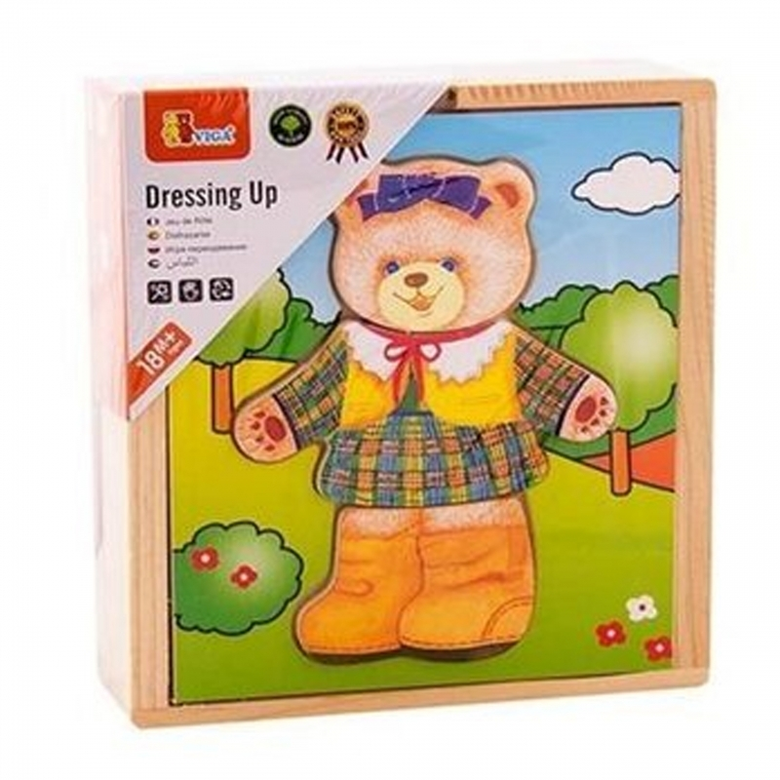 Viga toys дървена играчка и пъзел- Облечи Меца