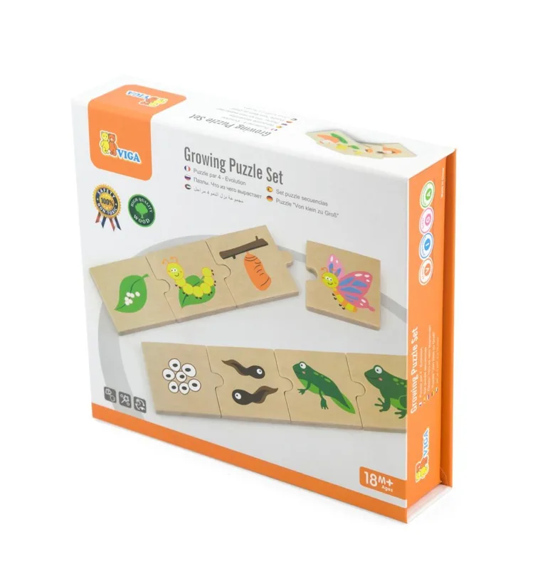 Детски дървен пъзел за растеж на видовете от Viga toys