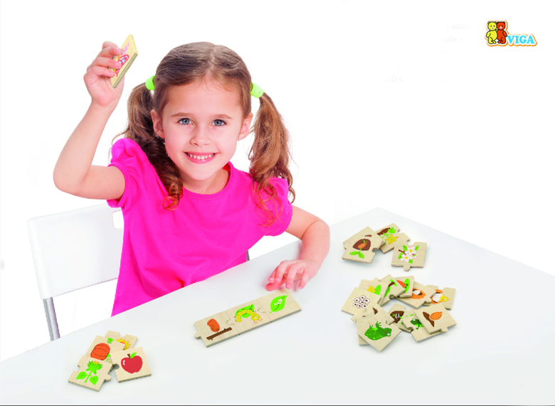 Детски дървен пъзел за растеж на видовете от Viga toys